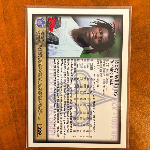*RARE 1999 Topps Ricky Williams Rookie Card! 🏈 - Picture 2 of 2